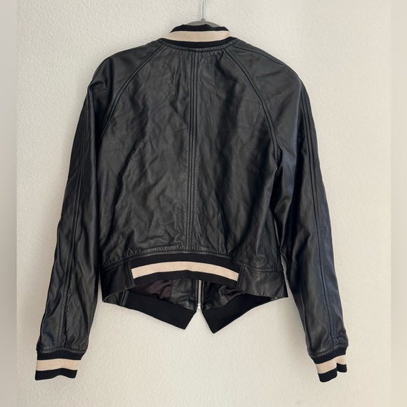Lamarque Selby Black Leather Bomber Full Zip Moto Jacket S - Picture 5 of 8